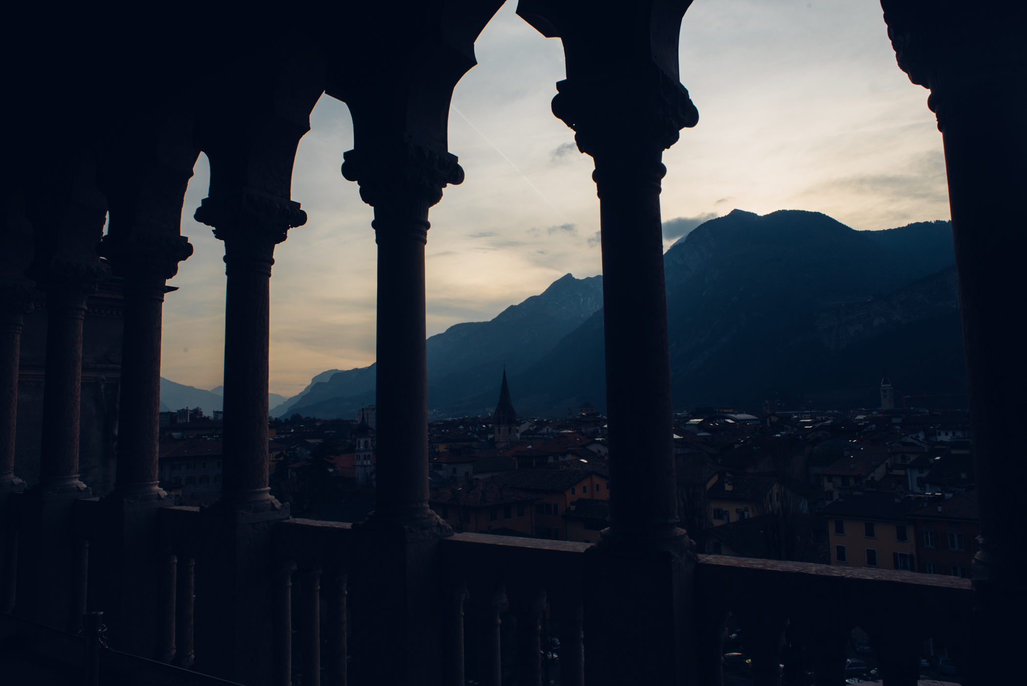 Mountain view from Castello di Bounsiglio in Trento.